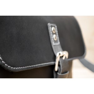 SAC CUIR NOIR  | Petit messager 